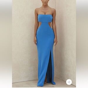 Rosedress blue strapless cut out formal dress